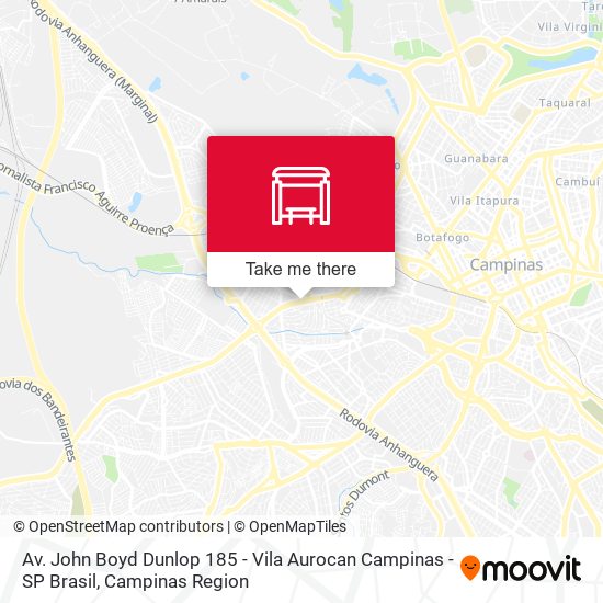 Av. John Boyd Dunlop 185 - Vila Aurocan Campinas - SP Brasil map