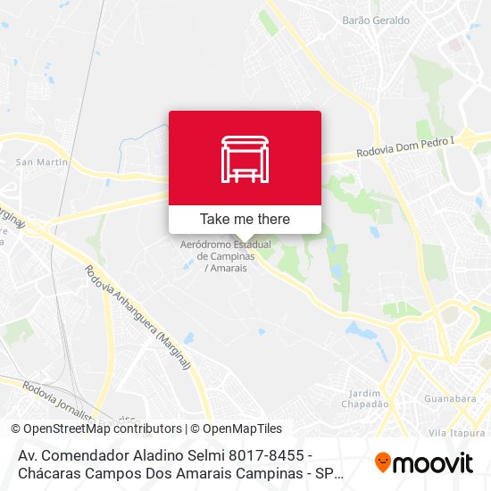 Mapa Av. Comendador Aladino Selmi 8017-8455 - Chácaras Campos Dos Amarais Campinas - SP Brasil