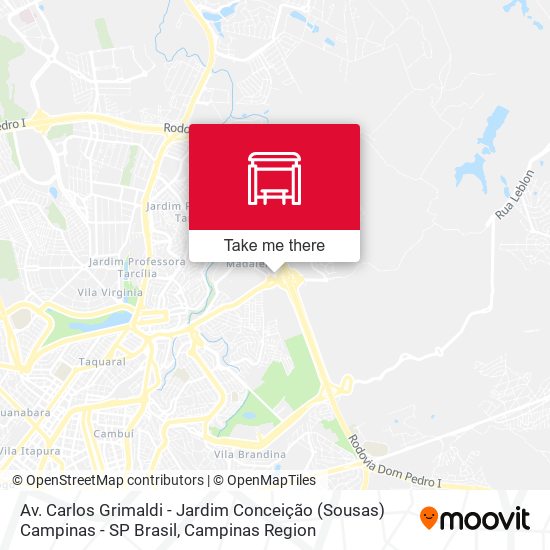 Av. Carlos Grimaldi - Jardim Conceição (Sousas) Campinas - SP Brasil map