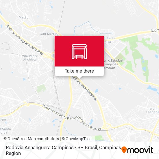 Rodovia Anhanguera Campinas - SP Brasil map