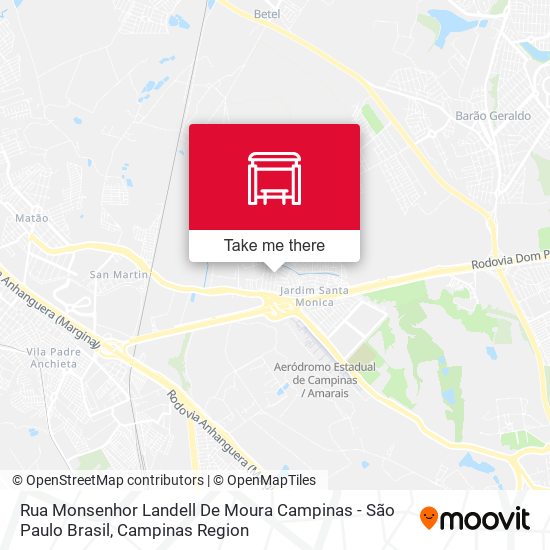 Rua Monsenhor Landell De Moura Campinas - São Paulo Brasil map