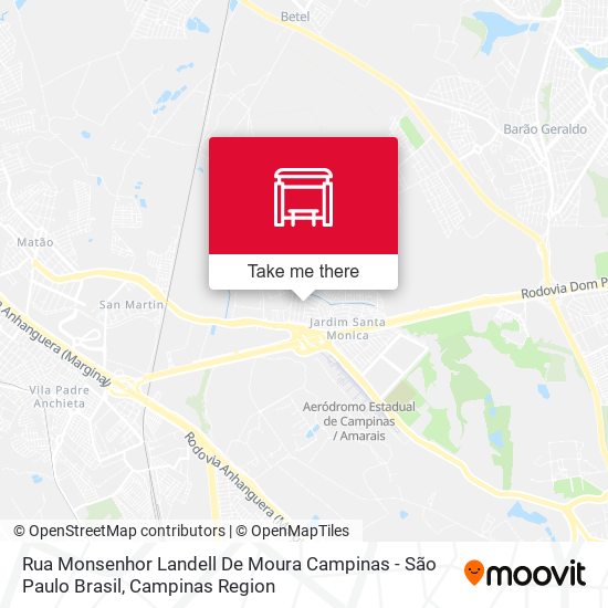 Rua Monsenhor Landell De Moura Campinas - São Paulo Brasil map