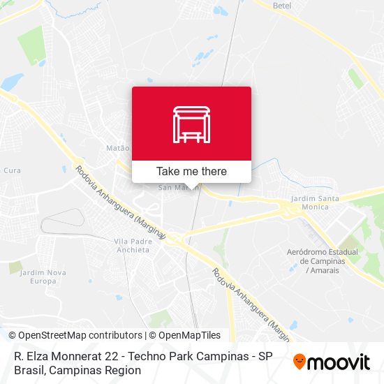 R. Elza Monnerat 22 - Techno Park Campinas - SP Brasil map