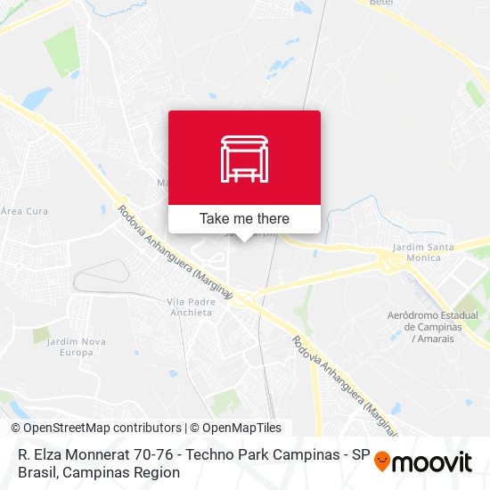 R. Elza Monnerat 70-76 - Techno Park Campinas - SP Brasil map
