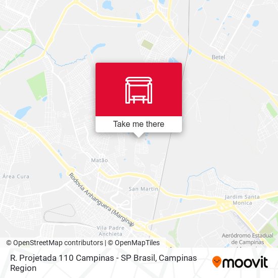 R. Projetada 110 Campinas - SP Brasil map