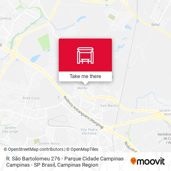 R. São Bartolomeu 276 - Parque Cidade Campinas Campinas - SP Brasil map