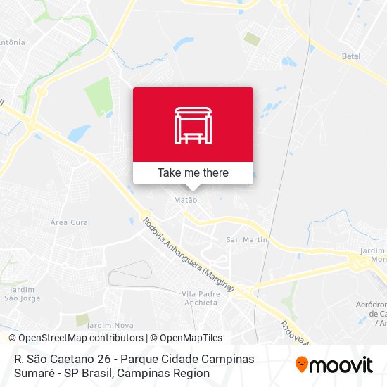 R. São Caetano 26 - Parque Cidade Campinas Sumaré - SP Brasil map