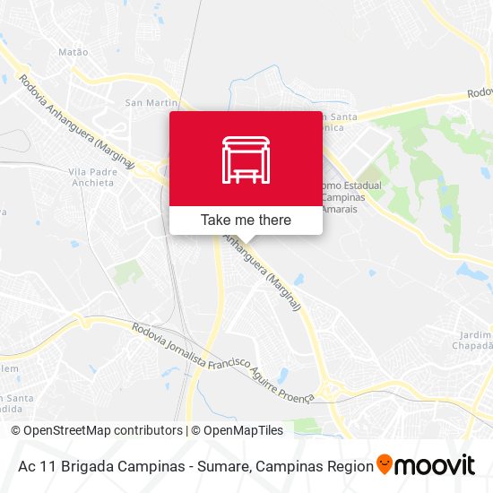 Ac 11 Brigada Campinas - Sumare map