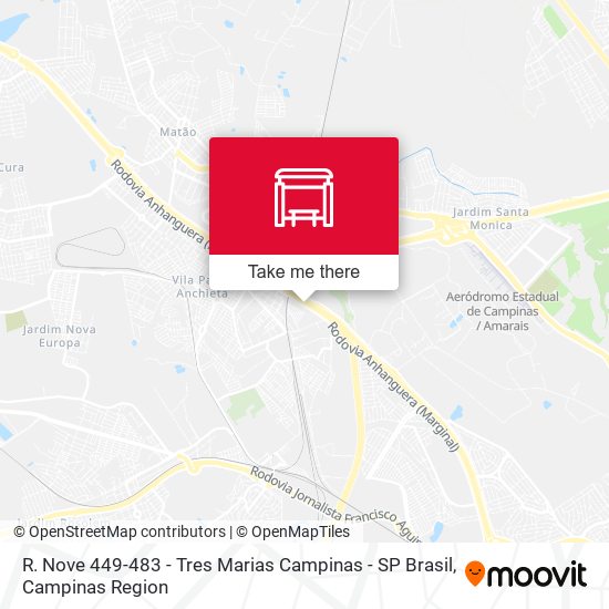 R. Nove 449-483 - Tres Marias Campinas - SP Brasil map