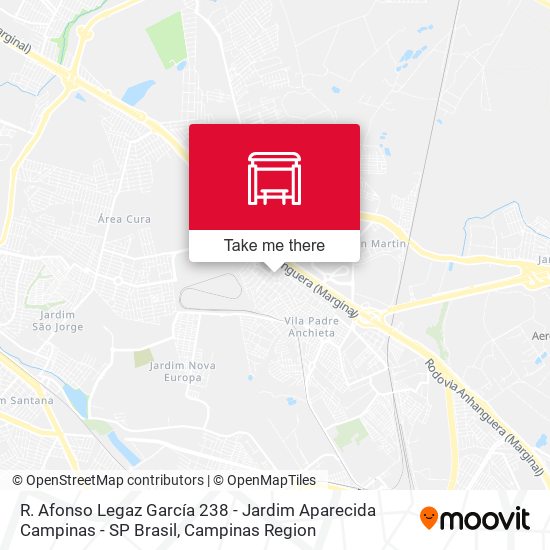 Mapa R. Afonso Legaz García 238 - Jardim Aparecida Campinas - SP Brasil