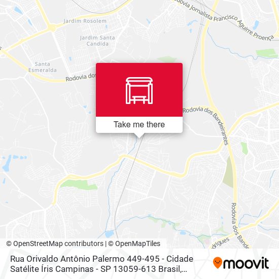 Rua Orivaldo Antônio Palermo 449-495 - Cidade Satélite Íris Campinas - SP 13059-613 Brasil map