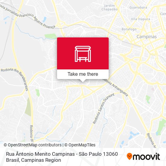 Mapa Rua Ântonio Menito Campinas - São Paulo 13060 Brasil