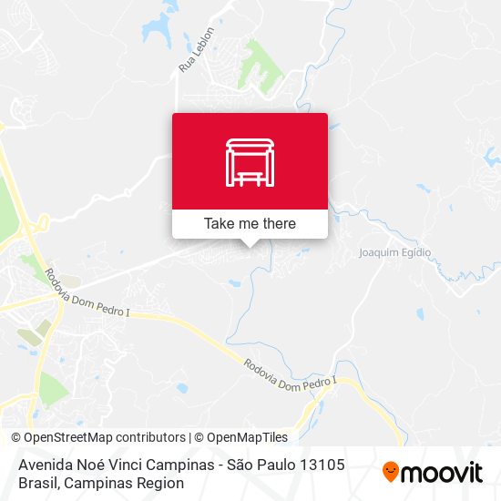 Avenida Noé Vinci Campinas - São Paulo 13105 Brasil map