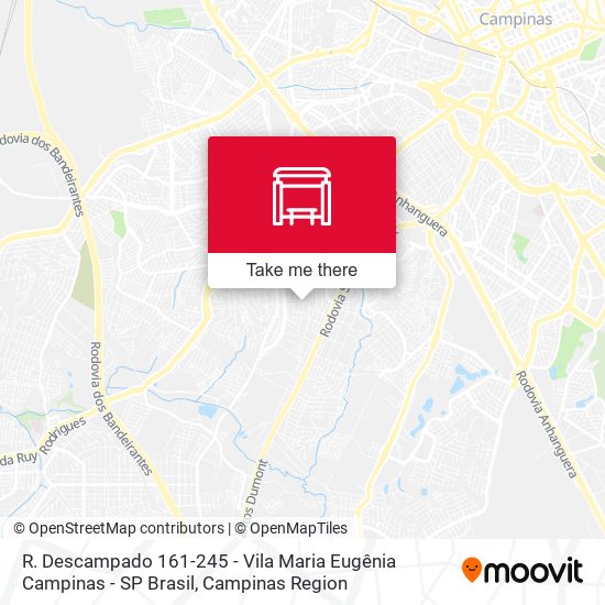 R. Descampado 161-245 - Vila Maria Eugênia Campinas - SP Brasil map