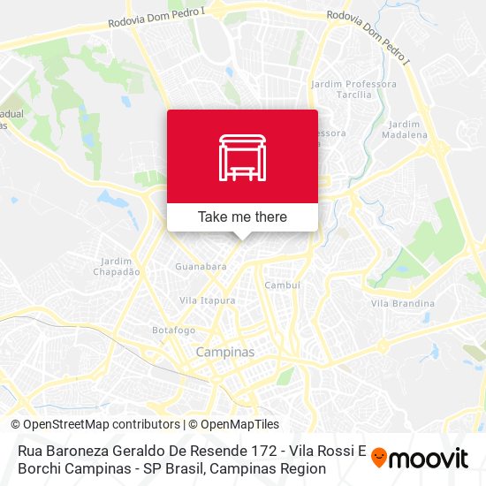 Mapa Rua Baroneza Geraldo De Resende 172 - Vila Rossi E Borchi Campinas - SP Brasil