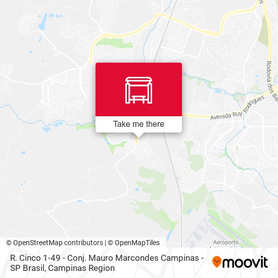 R. Cinco 1-49 - Conj. Mauro Marcondes Campinas - SP Brasil map