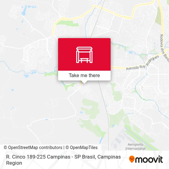 R. Cinco 189-225 Campinas - SP Brasil map