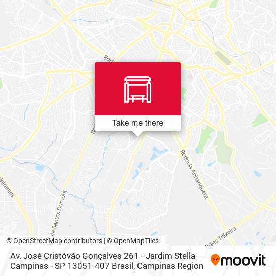 Mapa Av. José Cristóvão Gonçalves 261 - Jardim Stella Campinas - SP 13051-407 Brasil