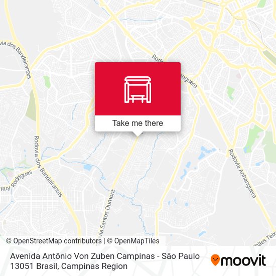 Avenida Antônio Von Zuben Campinas - São Paulo 13051 Brasil map