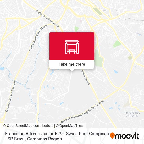 Francisco Alfredo Júnior 629 - Swiss Park Campinas - SP Brasil map