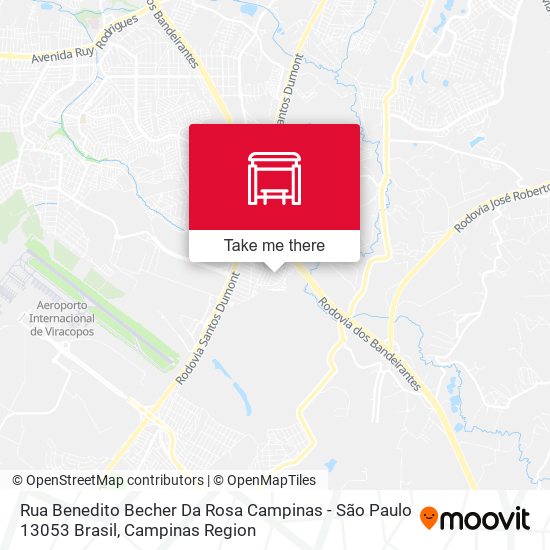 Rua Benedito Becher Da Rosa Campinas - São Paulo 13053 Brasil map