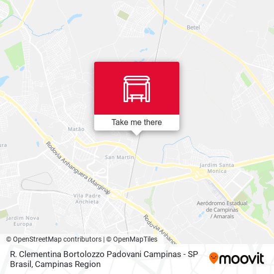 R. Clementina Bortolozzo Padovani Campinas - SP Brasil map