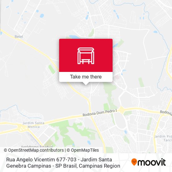 Mapa Rua Angelo Vicentim 677-703 - Jardim Santa Genebra Campinas - SP Brasil