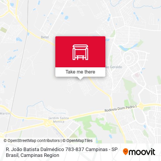 R. João Batista Dalmédico 783-837 Campinas - SP Brasil map