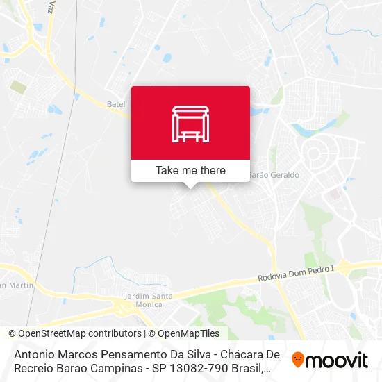 Antonio Marcos Pensamento Da Silva - Chácara De Recreio Barao Campinas - SP 13082-790 Brasil map