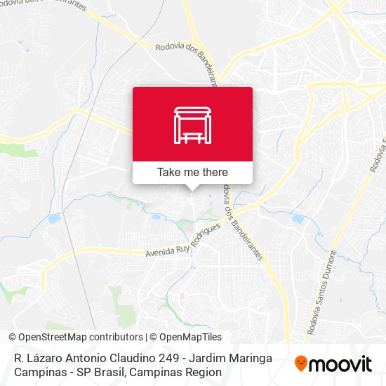 R. Lázaro Antonio Claudino 249 - Jardim Maringa Campinas - SP Brasil map