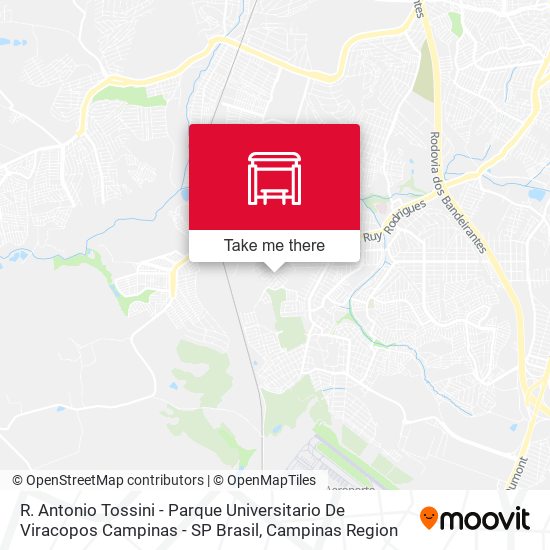 R. Antonio Tossini - Parque Universitario De Viracopos Campinas - SP Brasil map