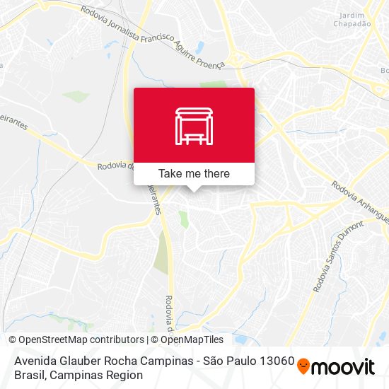 Avenida Glauber Rocha Campinas - São Paulo 13060 Brasil map