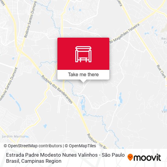 Estrada Padre Modesto Nunes Valinhos - São Paulo Brasil map
