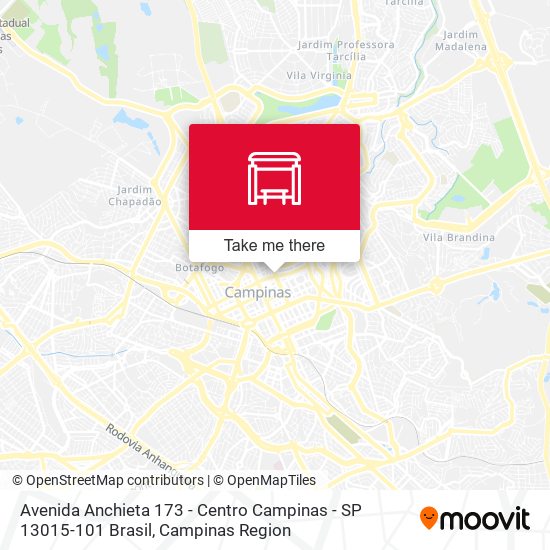 Mapa Avenida Anchieta 173 - Centro Campinas - SP 13015-101 Brasil