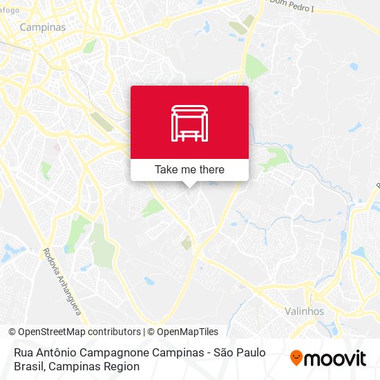 Mapa Rua Antônio Campagnone Campinas - São Paulo Brasil