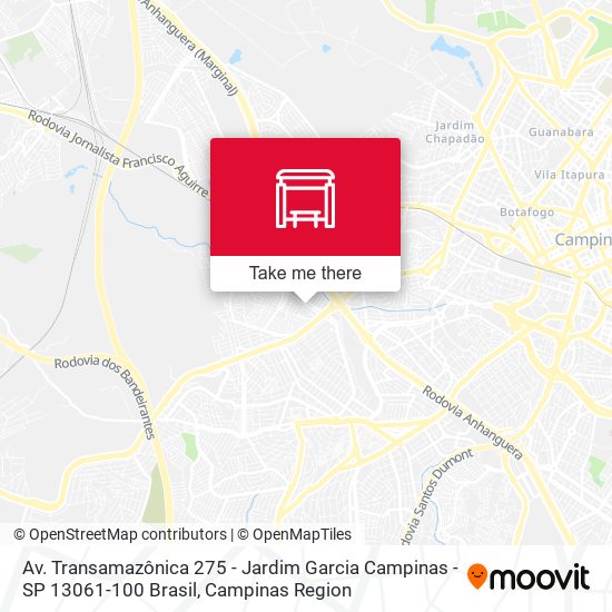 Av. Transamazônica 275 - Jardim Garcia Campinas - SP 13061-100 Brasil map