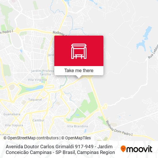 Mapa Avenida Doutor Carlos Grimaldi 917-949 - Jardim Conceicão Campinas - SP Brasil