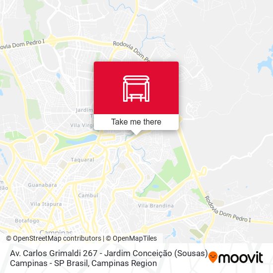 Av. Carlos Grimaldi 267 - Jardim Conceição (Sousas) Campinas - SP Brasil map