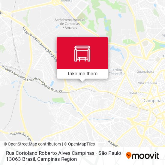 Mapa Rua Coriolano Roberto Alves Campinas - São Paulo 13063 Brasil