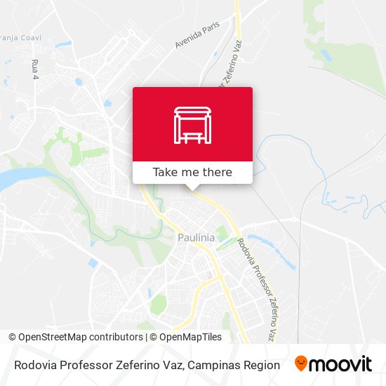 Rodovia Professor Zeferino Vaz map