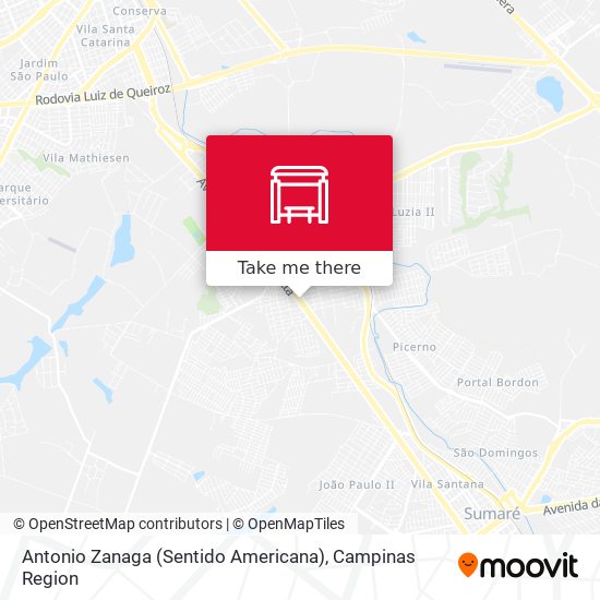 Antonio Zanaga (Sentido Americana) map