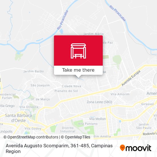 Mapa Avenida Augusto Scomparim, 361-485