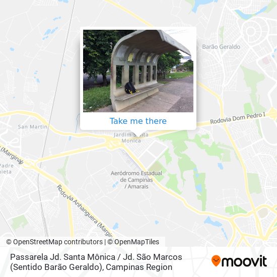 Passarela Jd. Santa Mônica / Jd. São Marcos (Sentido Barão Geraldo) map