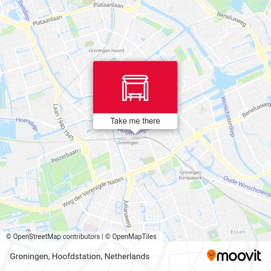 Groningen, Hoofdstation map