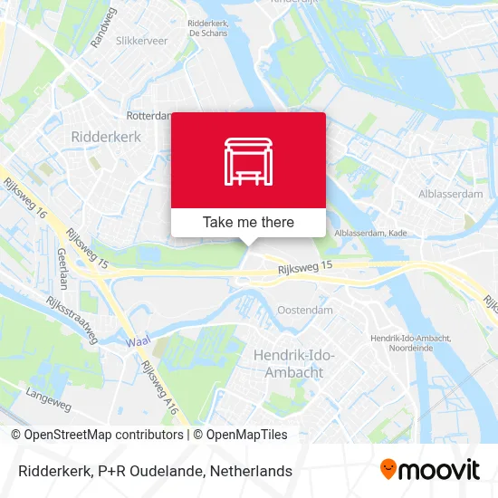 Ridderkerk, P+R Oudelande map