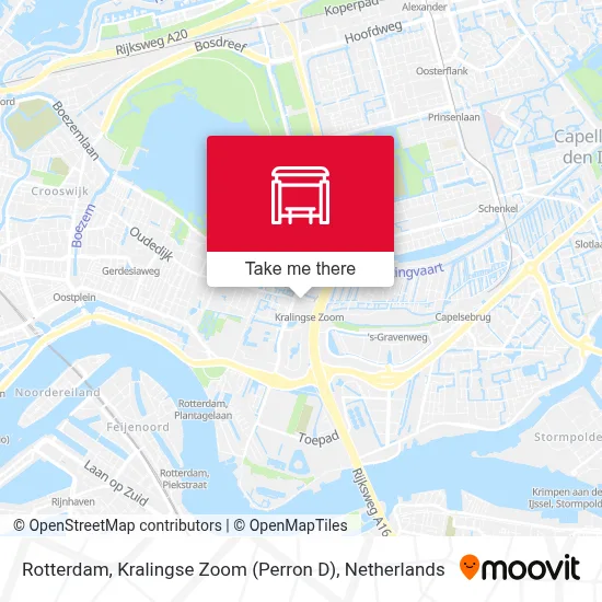 Rotterdam, Kralingse Zoom (Perron D) map