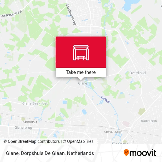 Glane, Dorpshuis De Glaan Karte