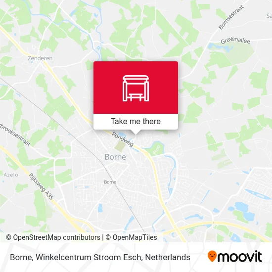 Borne, Winkelcentrum Stroom Esch map