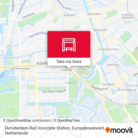 [Amsterdam Rai] Voorzijde Station, Europaboulevard map