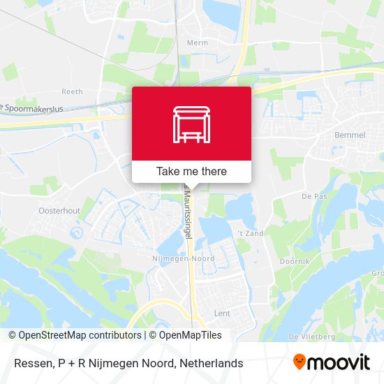 Ressen, P + R Nijmegen Noord map